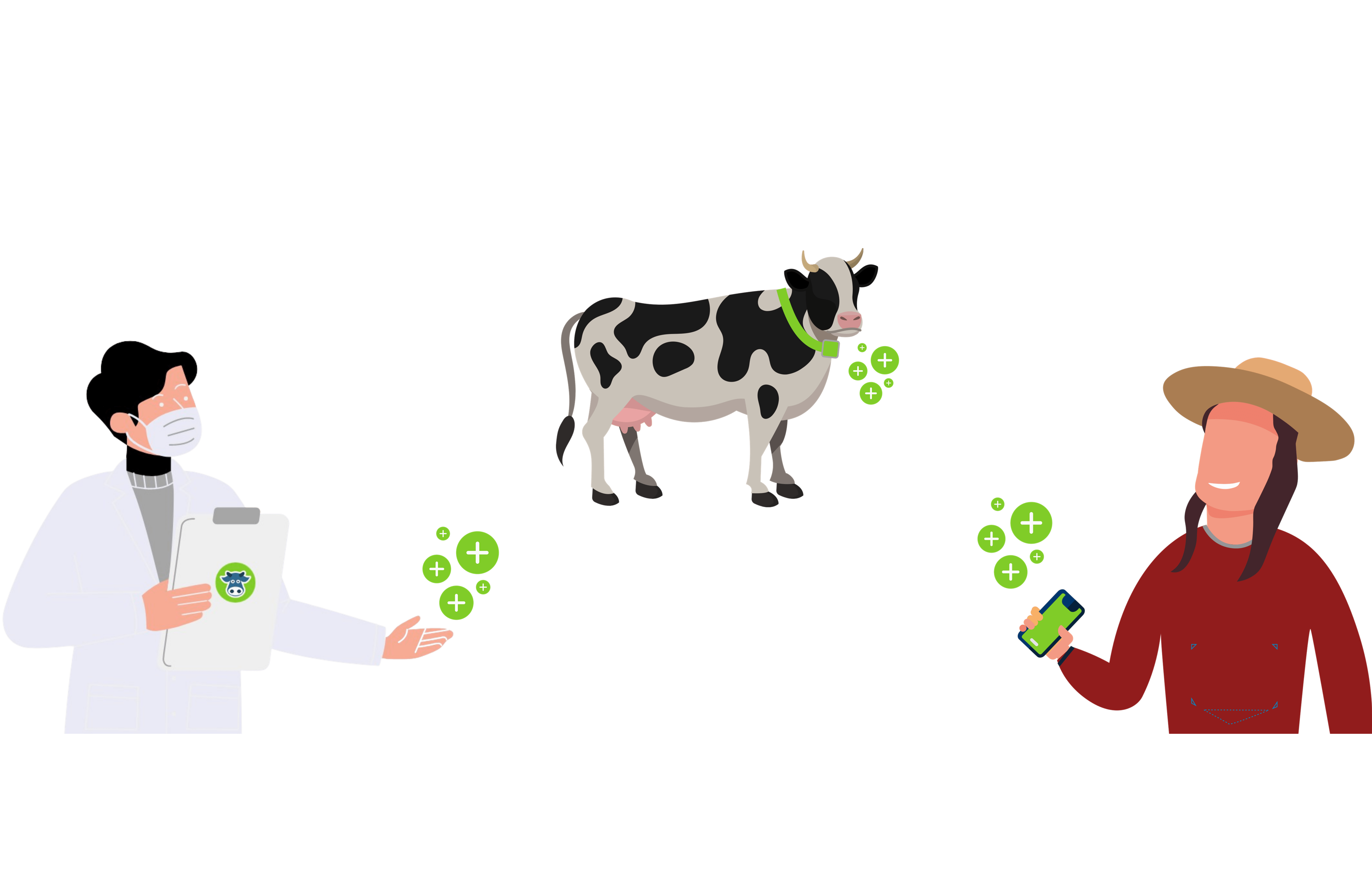 التكنولوجيا الزراعية ، أبقار الألبان ، مزارع ، طبيب بيطري